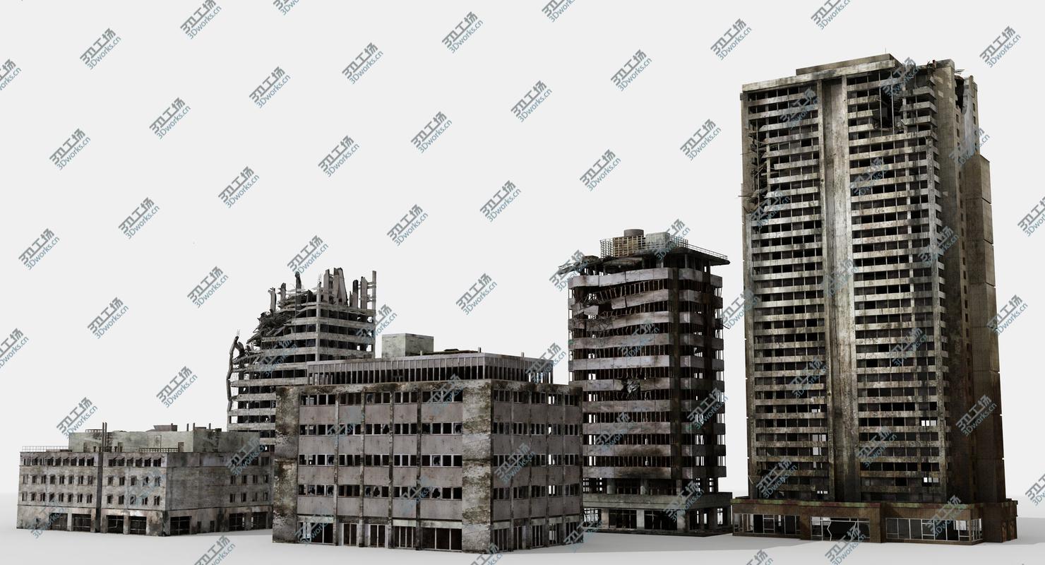 images/goods_img/202104093/3D Destroyed Ruin Abandoned Buildings Set 5 Collection model/3.jpg